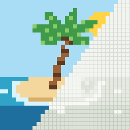 Desert island, partly coloured