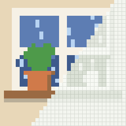 Rainy window, partly coloured